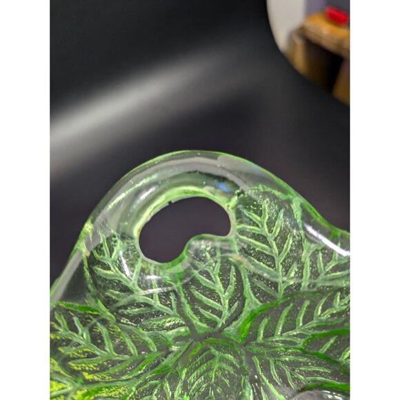 Depression Glass Green Pear Pattern Bowl Handles - Picture 12 of 14